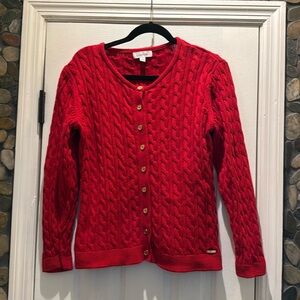 Calvin Klein Red Cardigan Sweater Size M